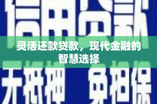 合川灵活还款贷款，现代金融的智慧选择