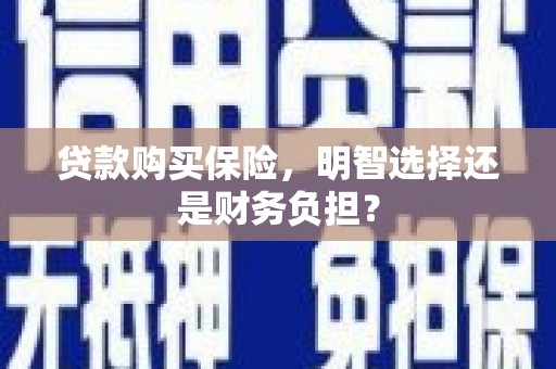 合川贷款购买保险，明智选择还是财务负担？