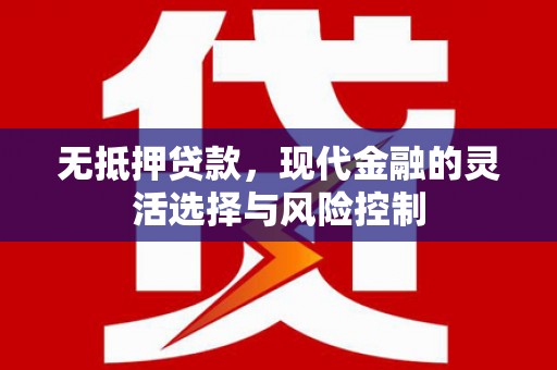 合川无抵押贷款，现代金融的灵活选择与风险控制