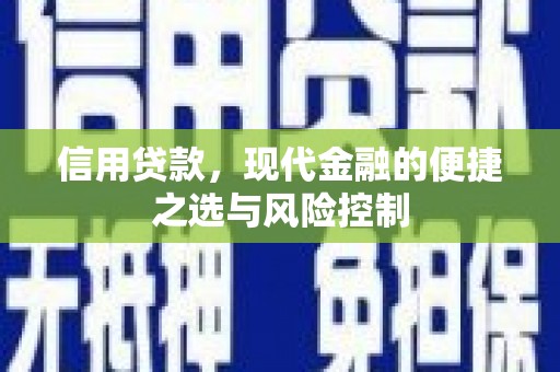 合川信用贷款，现代金融的便捷之选与风险控制