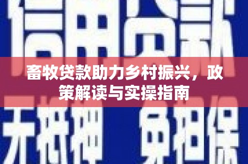 合川畜牧贷款助力乡村振兴，政策解读与实操指南