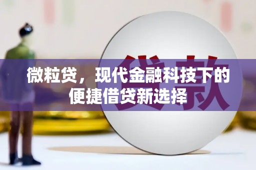 合川微粒贷，现代金融科技下的便捷借贷新选择