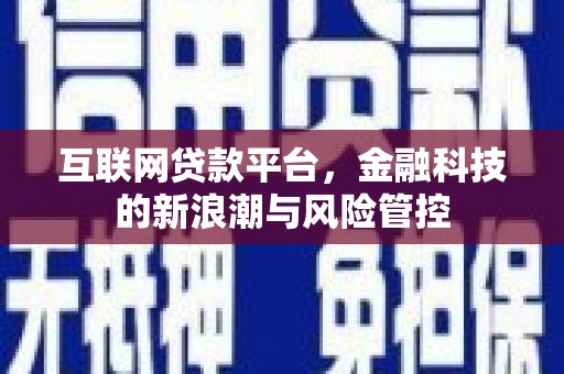 合川互联网贷款平台，金融科技的新浪潮与风险管控