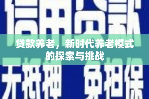 合川贷款养老，新时代养老模式的探索与挑战