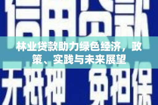合川林业贷款助力绿色经济，政策、实践与未来展望