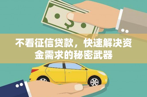 合川不看征信贷款，快速解决资金需求的秘密武器