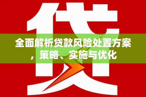 合川全面解析贷款风险处置方案，策略、实施与优化