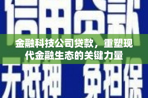 合川金融科技公司贷款，重塑现代金融生态的关键力量