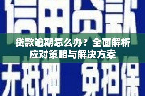 合川贷款逾期怎么办？全面解析应对策略与解决方案
