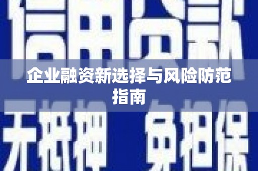 合川企业融资新选择与风险防范指南